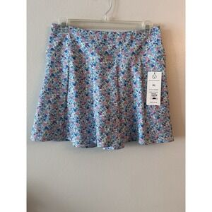 VOGO Athletic Skort Womens XL Blue Floral Shorts Tennis Golf Skirt Pickleb NEW